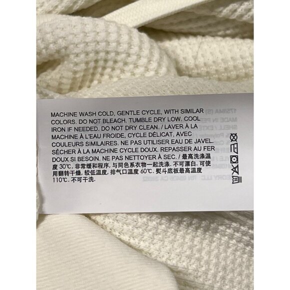 Theory Men Size Small Waffle Cream Hoodie Sweatshirt Long Sleeve Pullover EUC - Picture 11 of 11